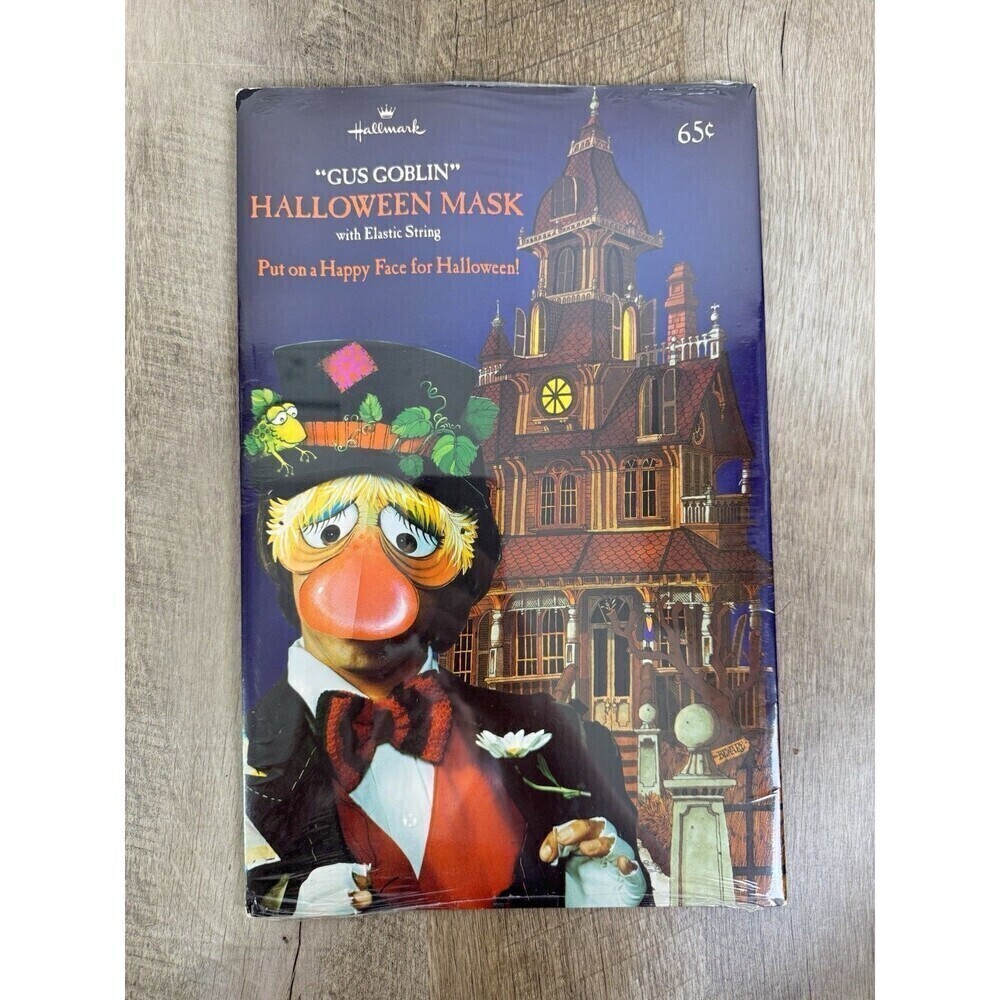 Vintage Hallmark Halloween Paper Face Mask ‘Gus Goblin’ Clown Hobo USA Made - Picture 1 of 7